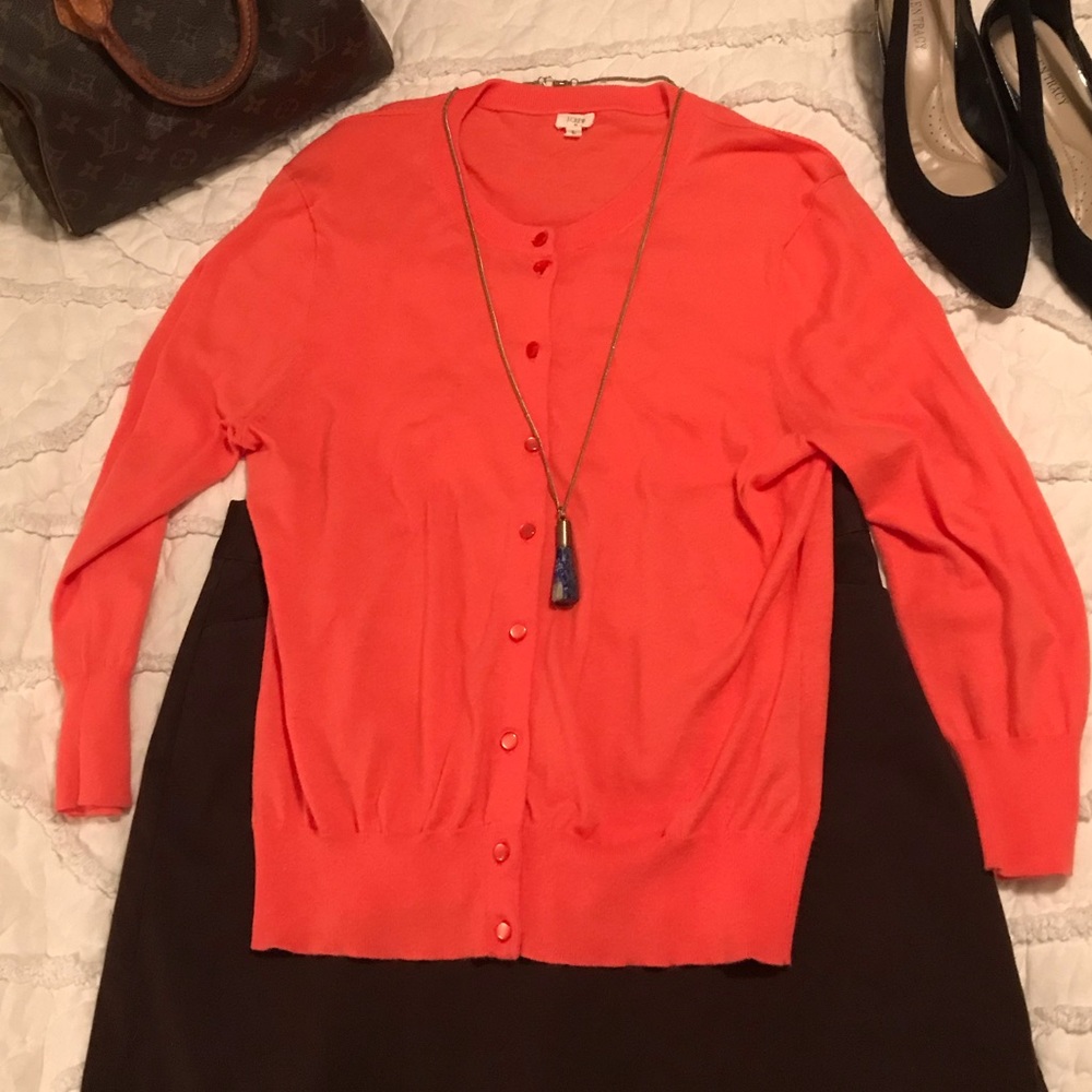 J. Crew Melon Button Down Sweater